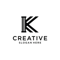 Letter k logo design template