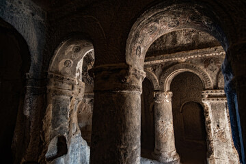 Ancient freskas of astonishing Selime Monastery in Cappadocia, Turkey