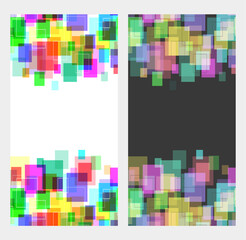 虹色の正方形が並んだカラフルな抽象的な背景