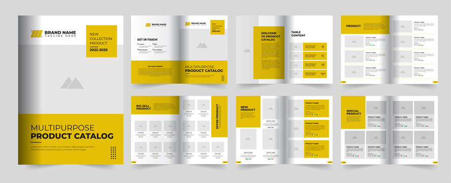 Product catalogue or Product catalog Design or Yellow Color Catalog Design