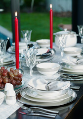 table setting for a dinner, elegance and luxurious