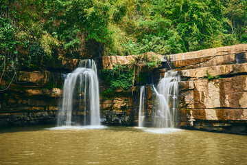 Fototapeta na wymiar Waterfall in summer season