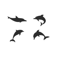 Obraz na płótnie Canvas simple dolphin logo vector icon illustration