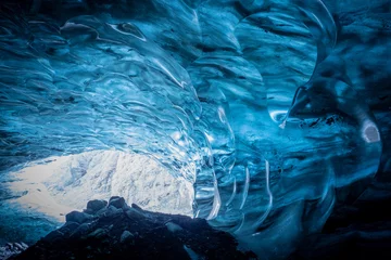 Fotobehang Sapphire Ice Cave, Breidamerkurjökull Glacier © Eduard