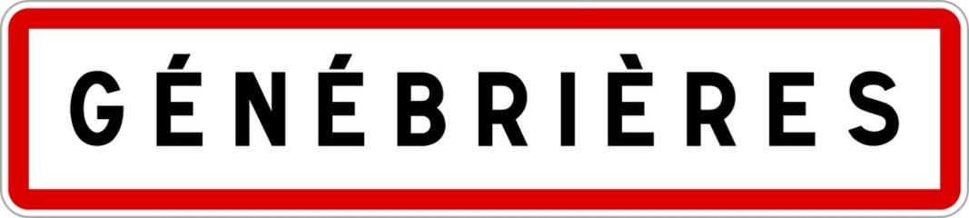 Panneau entrée ville agglomération Génébrières / Town entrance sign Génébrières