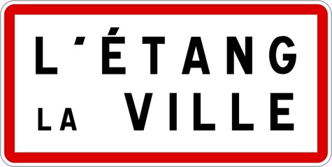 Panneau entrée ville agglomération L'Étang-la-Ville / Town entrance sign L'Étang-la-Ville