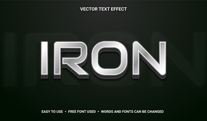 3d Iron Editable Vector Text Effect.
