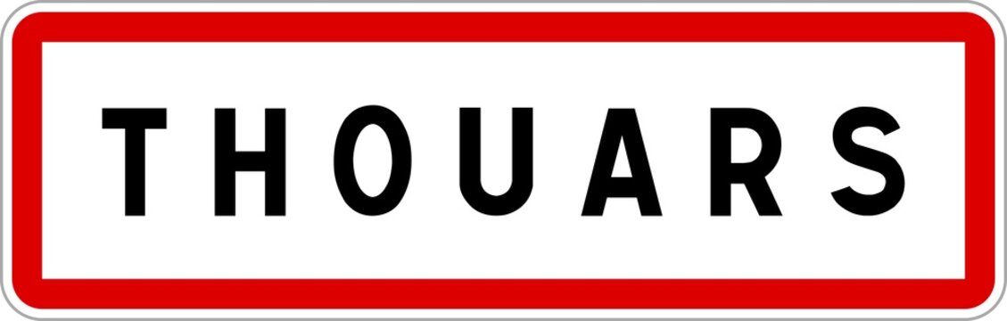 Panneau entr&eacute;e ville agglom&eacute;ration Thouars / Town entrance sign Thouars