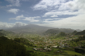 Fototapeta na wymiar Tenerife, landscape of the north east part of the island from around Mirador De Jardina viewpoint 