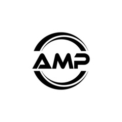 AMP letter logo design with white background in illustrator, vector logo modern alphabet font overlap style. calligraphy designs for logo, Poster, Invitation, etc.