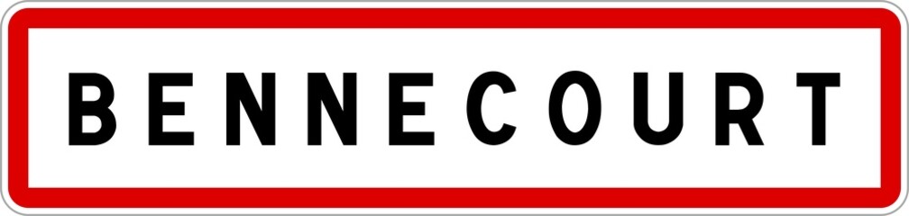 Panneau entrée ville agglomération Bennecourt / Town entrance sign Bennecourt