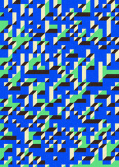 Implementation of Edward Zajec&rsquo;s &ldquo;Il Cubo&rdquo; from 1971. Essentially a Truchet tile set of 8 tiles and rules for placement art illustration