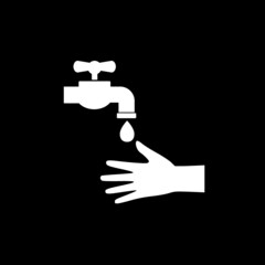Hand washing icon isolated on dark background