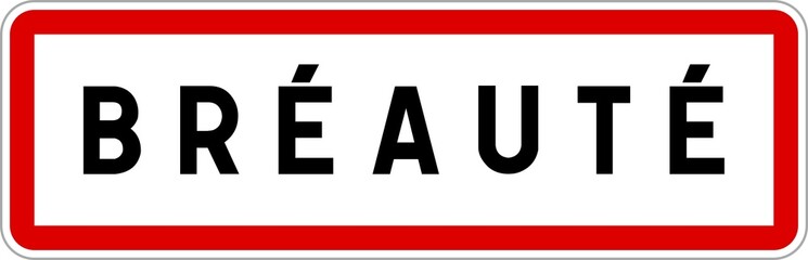 Panneau entrée ville agglomération Bréauté / Town entrance sign Bréauté