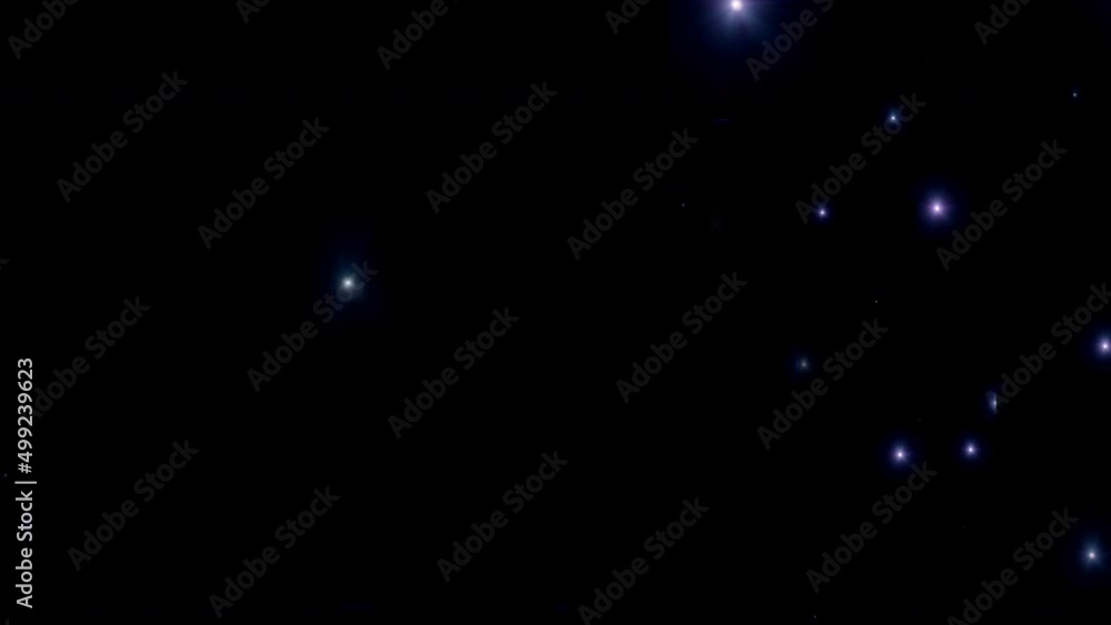 Poster abstract star shimmering stream randomly moving in space. satellite imagery. slow motion. beautiful 