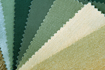 close up of the beige  grey green   upholstery fabric texture and color choice for interior