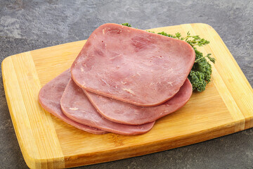 Sliced Beef Ham over board