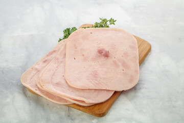 Sliced Pork Ham over board