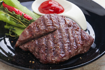 Grilled machete skirt beef steak