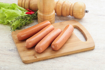 Meat sausages for snack breakfast