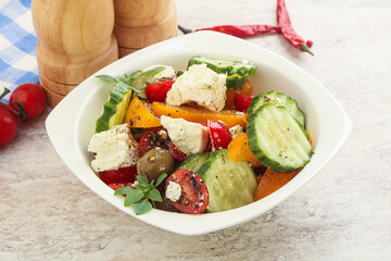 Greek salad with feta cheese