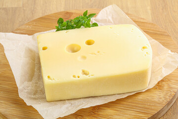 Maasdam cheese over the board