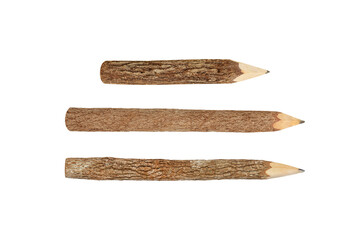 Branch wooden pencil isolated on white background with clipping path included.