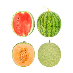 Watermelon isolated on white background with clipping path
