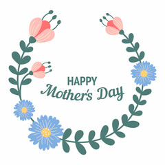 A beautiful floral Mother's Day card. Postcard with floral frame.