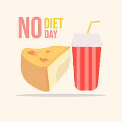 vector graphic of no diet day good for national no diet day celebration. flat design. flyer design.flat illustration.