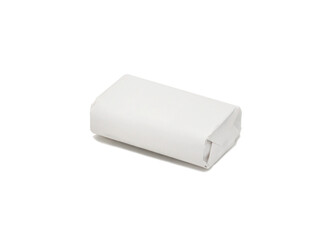 White wrap box package for soap on white background