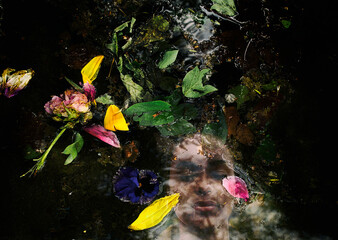 woman submerged in a pond VI