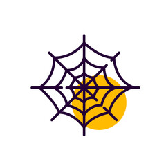 Spider web Halloween themed spooky decoration. Pixel perfect, editable stroke line icon