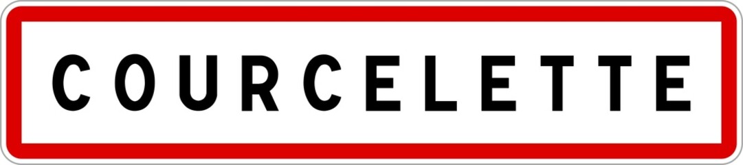 Panneau entrée ville agglomération Courcelette / Town entrance sign Courcelette