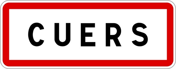 Panneau entrée ville agglomération Cuers / Town entrance sign Cuers