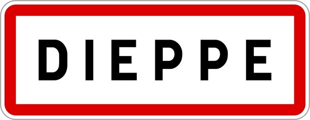 Panneau entrée ville agglomération Dieppe / Town entrance sign Dieppe