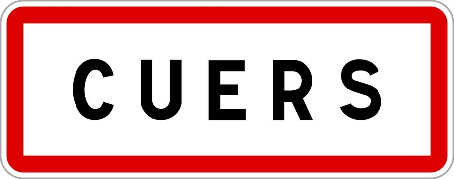 Panneau entr&eacute;e ville agglom&eacute;ration Cuers / Town entrance sign Cuers
