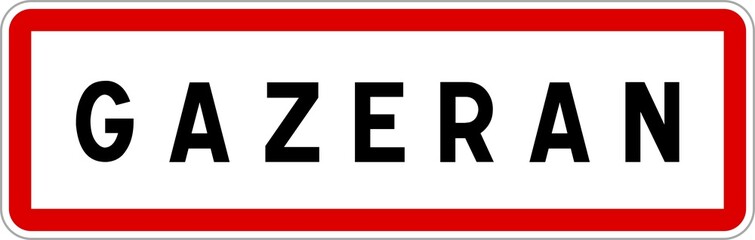 Panneau entrée ville agglomération Gazeran / Town entrance sign Gazeran