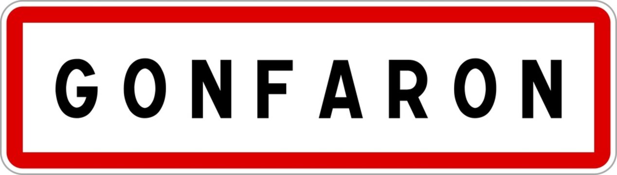 Panneau entr&eacute;e ville agglom&eacute;ration Gonfaron / Town entrance sign Gonfaron