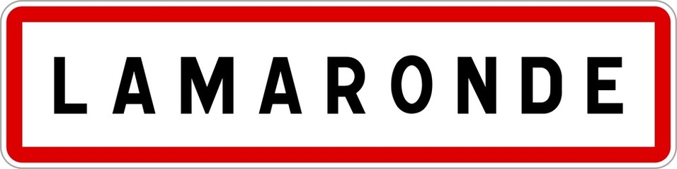 Panneau entrée ville agglomération Lamaronde / Town entrance sign Lamaronde