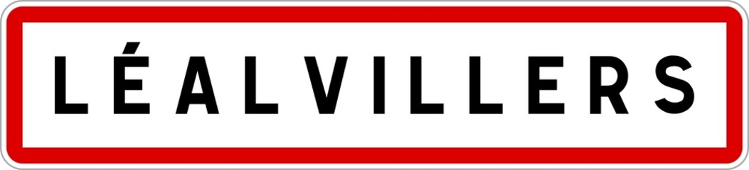 Panneau entrée ville agglomération Léalvillers / Town entrance sign Léalvillers