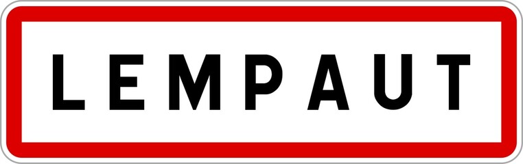 Panneau entrée ville agglomération Lempaut / Town entrance sign Lempaut