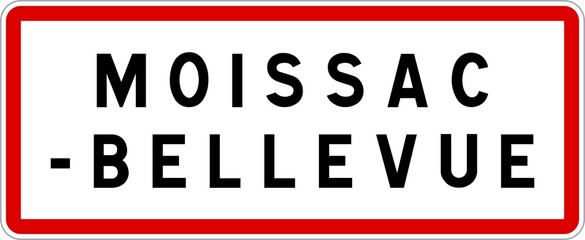 Panneau entrée ville agglomération Moissac-Bellevue / Town entrance sign Moissac-Bellevue