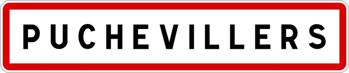 Panneau entrée ville agglomération Puchevillers / Town entrance sign Puchevillers