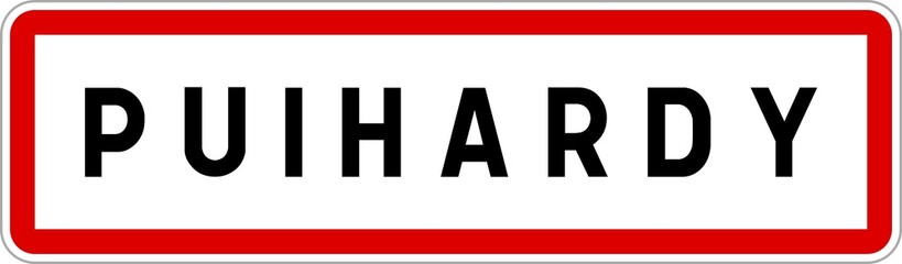 Panneau entrée ville agglomération Puihardy / Town entrance sign Puihardy