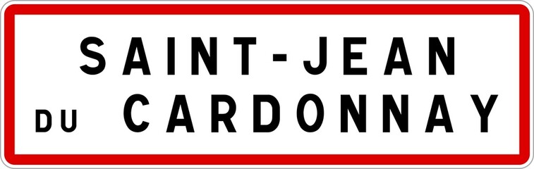 Panneau entrée ville agglomération Saint-Jean-du-Cardonnay / Town entrance sign Saint-Jean-du-Cardonnay