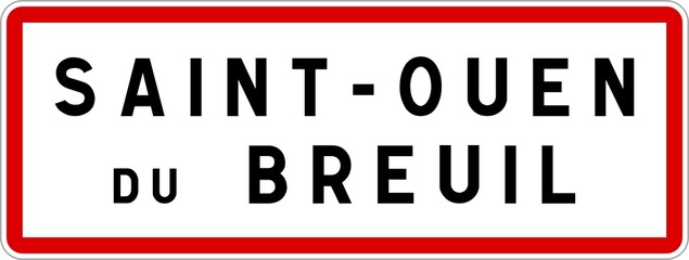 Panneau entrée ville agglomération Saint-Ouen-du-Breuil / Town entrance sign Saint-Ouen-du-Breuil