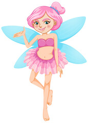 Obraz na płótnie Canvas Beautiful fairy girl cartoon character