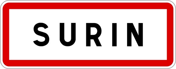 Panneau entrée ville agglomération Surin / Town entrance sign Surin