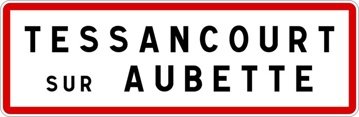 Panneau entrée ville agglomération Tessancourt-sur-Aubette / Town entrance sign Tessancourt-sur-Aubette